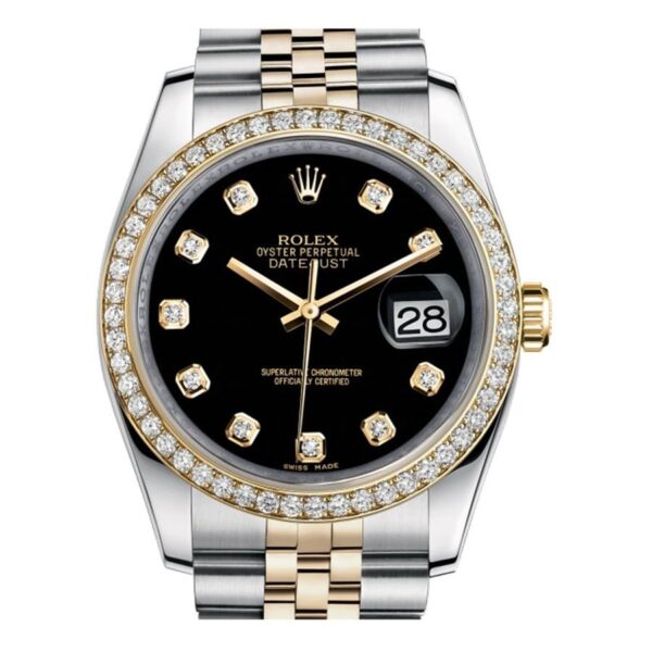 Rolex Datejust Lady Steel Yellow Gold 36mm 116243-Black-Dial-Diamond-Jubilee